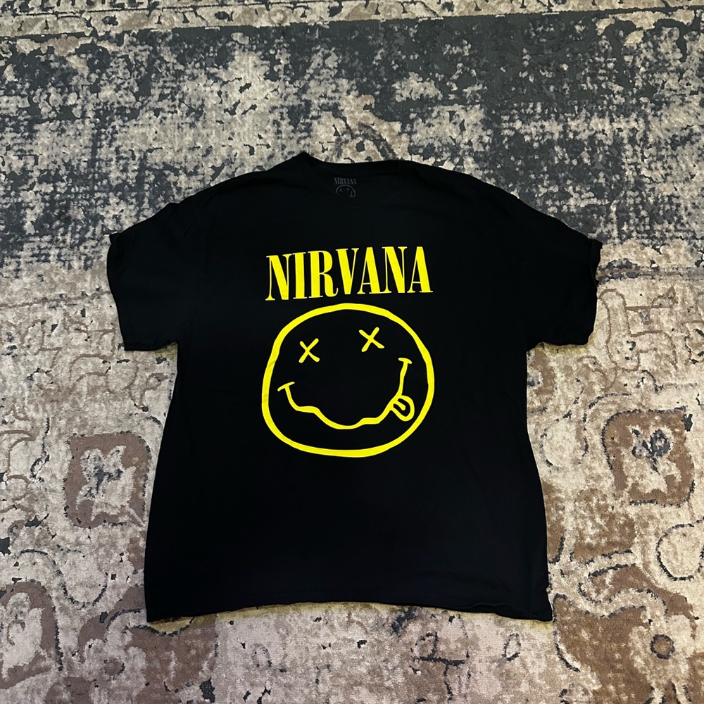 Nirvana Black T-Shirt with Yellow Graphic